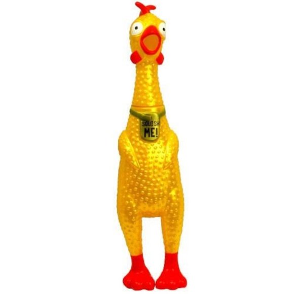 NIB Screaming Golden Chicken 13" Rubber - Picture 1 of 2